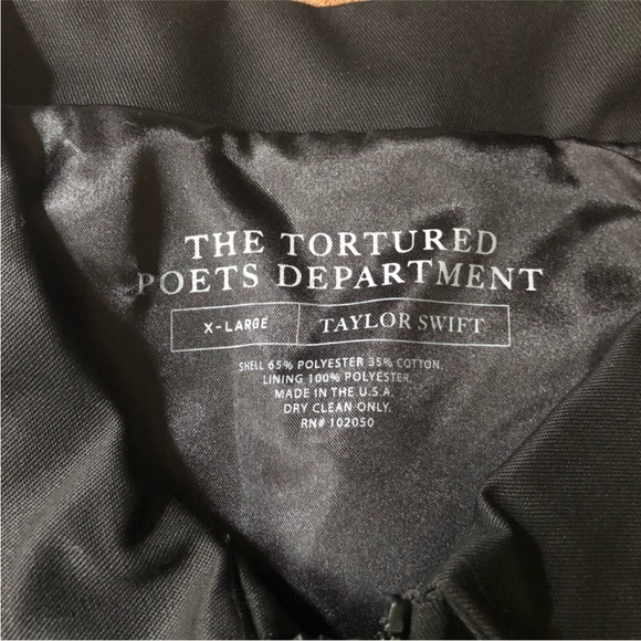 NEW The Tortured Poets Department TTPD Black Jacket XL (NO Patches) - Picture 6 of 14